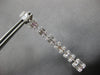 LARGE 3.27CT DIAMOND 18K WHITE GOLD ROUND & BAGUETTE GRADUATING HANGING EARRINGS