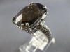 EXTRA LARGE 9.57CT DIAMOND & AAA SMOKY TOPAZ 14K WHITE GOLD CUSHION & ROUND RING