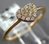 ESTATE SMALL .13CT DIAMOND 18KT ROSE GOLD 3D HEART PAVE CLASSIC LOVE RING