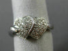 ESTATE WIDE .46CT DOUBLE HEART DIAMOND 14KT WHITE GOLD COCKTAIL RING #16912