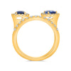 LARGE 2.09CT DIAMOND & AAA SAPPHIRE 14KT YELLOW GOLD MULTI SHAPE SOLITAIRE RING