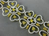 ESTATE EXTRA LARGE 13.75CT WHITE & FANCY YELLOW DIAMOND 18K YELLOW GOLD BRACELET
