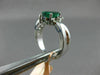 ESTATE 1.48CT DIAMOND & AAA EMERALD 14KT WHITE GOLD 3D 3 STONE ENGAGEMENT RING
