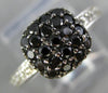 ESTATE .77CT WHITE & BLACK DIAMOND 14KT WHITE GOLD 3D CLUSTER SQUARE FUN RING