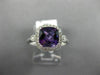 1.59CT DIAMOND & AAA AMETHYST 14KT WHITE GOLD 3D SQUARE CLASSIC ENGAGEMENT RING