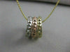 ESTATE 14KT WHITE & YELLOW & ROSE GOLD  ROUND FILIGREE PENDANT & CHAIN #21381