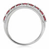 ESTATE WIDE 1.68CT DIAMOND & AAA RUBY 14KT WHITE GOLD THREE ROW ANNIVERSARY RING