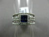 ESTATE 1.03CT ROUND DIAMOND & SAPPHIRE 14KT WHITE GOLD SQUARE HALO PROMISE RING