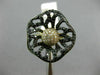 ESTATE LARGE 1.32CT WHITE & BLACK DIAMOND 14K YELLOW & BLACK GOLD 3D FLOWER RING