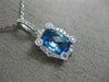 1.70CT DIAMOND & AAA BLUE TOPAZ 14KT WHITE GOLD RECTANGULAR HALO ETOILE PENDANT