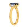 LARGE 2.51CT DIAMOND & AAA SAPPHIRE 14KT YELLOW GOLD 3D CUSHION ENGAGEMENT RING