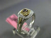 ESTATE GIA .44CT DIAMOND 18KT TRI COLOR GOLD 3D SQUARE HALO ENGAGEMENT RING