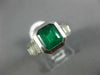 2.90CT DIAMOND & AAA EMERALD 14KT WHITE GOLD 3D SQUARE OCTAGON ENGAGEMENT RING