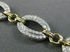 ESTATE WIDE & LONG 3CT DIAMOND 14K WHITE & YELLOW GOLD OVAL LINK TENNIS BRACELET