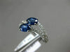 ESTATE 1.31CT DIAMOND & AAA SAPPHIRE 14KT WHITE GOLD TWO STONE DOUBLE WAVE RING