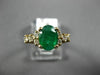 ESTATE 1.45CT DIAMOND & AAA OVAL CUT EMERALD 14KT YELLOW GOLD 3D ENGAGEMENT RING