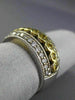 ESTATE WIDE 1.15CT DIAMOND & YELLOW SAPPHIRE 18KT TWO TONE GOLD ANNIVERSARY RING