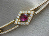 ESTATE LARGE 12.80CT DIAMOND & AAA RHODOLITE 18K ROSE GOLD 3D TEAR DROP NECKLACE
