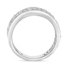 WIDE 1.95CT DIAMOND 14KT WHITE GOLD 3D ROUND & BAGUETTE WEDDING ANNIVERSARY RING