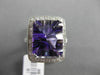 ESTATE LARGE 4.96CTW DIAMOND & AAA AMETHYST 14KT WHITE GOLD FILIGREE HALO RING