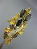 ESTATE LARGE 2.66CT DIAMOND & MULTI GEM 14KT YELLOW GOLD ELONGATED LEAF FUN RING