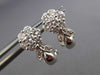 ANTIQUE 1.23CT DIAMOND 14KT WHITE GOLD 3D CLASSIC FLOWER LEAF EARRINGS #15877