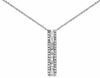 ESTATE .43CT DIAMOND 14K WHITE GOLD 3D ROUND & BAGUETTE RECTANGULAR BAR NECKLACE