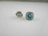 ESTATE 13CTW BLUE TOPAZ & DIAMOND 14KT W GOLD EARRINGS