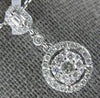 ESTATE .53CT DIAMOND 18K WHITE GOLD 3D CLUSTER FLOWER INVISIBLE FLOATING PENDANT