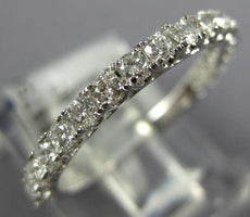 ESTATE .52CT DIAMOND 18KT WHITE GOLD 3D 2MM ROUND 3/4 ETERNITY ANNIVERSARY RING