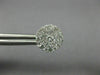 ESTATE LARGE 1.0CT DIAMOND 14KT WHITE GOLD SOLITAIRE HALO CLUSTER STUD EARRINGS
