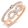 ESTATE WIDE .36CT DIAMOND 18KT ROSE GOLD 3D INFINITY LOVE RING