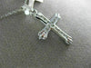 ESTATE .30CT ROUND DIAMOND 14KT WHITE GOLD CLASSIC CHANNEL CROSS PENDANT #23015