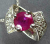 ESTATE 1.21CT DIAMOND & AAA RUBY 14KT WHITE GOLD 3D BOW CLUSTER PENDANT #1131