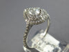 ESTATE WIDE 1.18CT DIAMOND 14KT WHITE GOLD 3D CLASSIC ROUND ENGAGEMENT RING