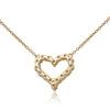 ESTATE .67CT ROUND DIAMOND 14KT YELLOW GOLD 3D CLASSIC OPEN HEART LOVE NECKLACE