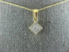 ESTATE .25CT DIAMOND 14KT YELLOW GOLD 3D PRINCESS INVISIBLE SQUARE PENDANT #1758