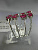 ESTATE EXTRA LARGE 2.04CT DIAMOND & AAA RUBY 14KT WHITE GOLD MULTI ROW OVAL RING