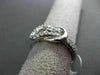 ESTATE .33CT DIAMOND 14KT WHITE GOLD PAVE LOVE KNOT BELT COCKTAIL RING F/G VSSI
