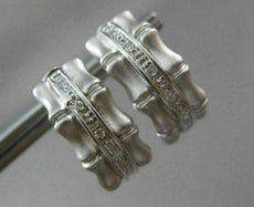ESTATE .10CT DIAMOND 14KT WHITE GOLD BAMBOO DESIGN CLIP ON EARRINGS #21694