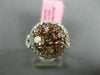 ESTATE GIA 1.86CT MULTI COLOR DIAMONDS 18K 2 TONE GOLD HEART & LOVE CLUSTER RING