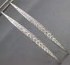 ESTATE LARGE 1.19CT DIAMOND 18KT WHITE GOLD 3D ELONGATED BAR HANGING EARRINGS