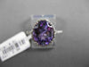 ESTATE 2.81CT DIAMOND & AAA AMETHYST 14K WHITE GOLD 3D OVAL HALO ENGAGEMENT RING