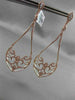 ESTATE LARGE 1.33CT DIAMOND 14KT ROSE GOLD 3D FILIGREE MILGRAIN HANGING EARRINGS