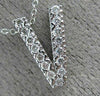 .45CT ROUND DIAMOND 14KT WHITE GOLD CLASSIC "K" INITIAL FLOATING PENDANT #18299