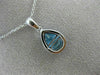 1.65CT DIAMOND & AAA BLUE TOPAZ 14KT WHITE GOLD 3D TRIANGULAR TEAR DROP PENDANT