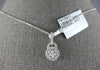 ESTATE .34CT DIAMOND 18KT WHITE GOLD 3D CLUSTER HALO CLASSIC LOVE KNOT PENDANT