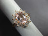 ESTATE 1.75CT DIAMOND & AAA MORGANITE 14KT ROSE GOLD 3D OVAL FLOWER LOVE RING
