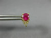 ANTIQUE 1.20CT DIAMOND & AAA RUBY 14KT YELLOW GOLD CLUSTER STUD EARRINGS #18909
