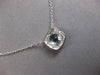 1.04CT DIAMOND & AAA AQUAMARINE 14KT WHITE GOLD 3D CUSHION & ROUND LOVE NECKLACE